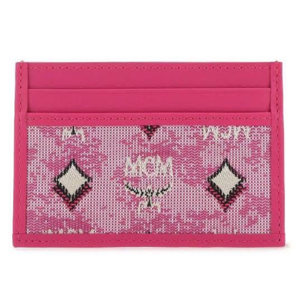 Pink MCM All-over Logo-jacquard Rectangle Card Case